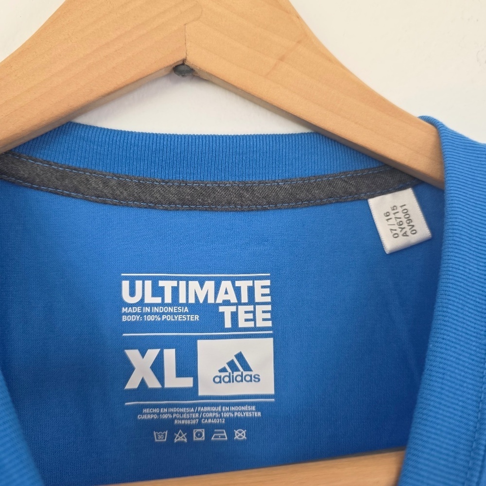Adidas Men's Blue Short Sleeve Ultimate Tee - XL - Picture 5 of 6